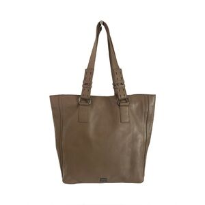 Kooba Taupe Leather Buckle Strap Tote Bag | Large Soft Slouchy Shoulder Bag
